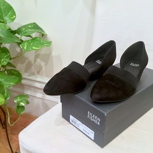 Eileen Fisher Hilly D'Orsay Black Suede Shoes 6.5